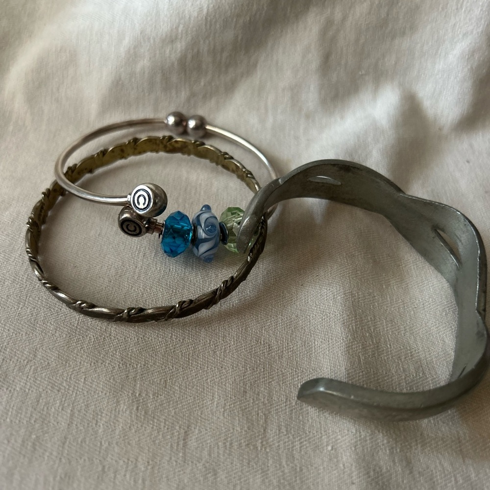 Pure 925 Silver Bangel Set